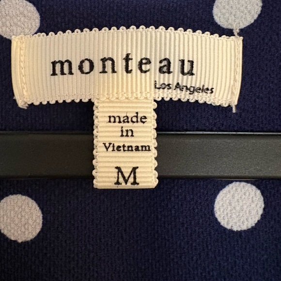 Monteau Navy and White Polka Dot Dress - Picture 4 of 4